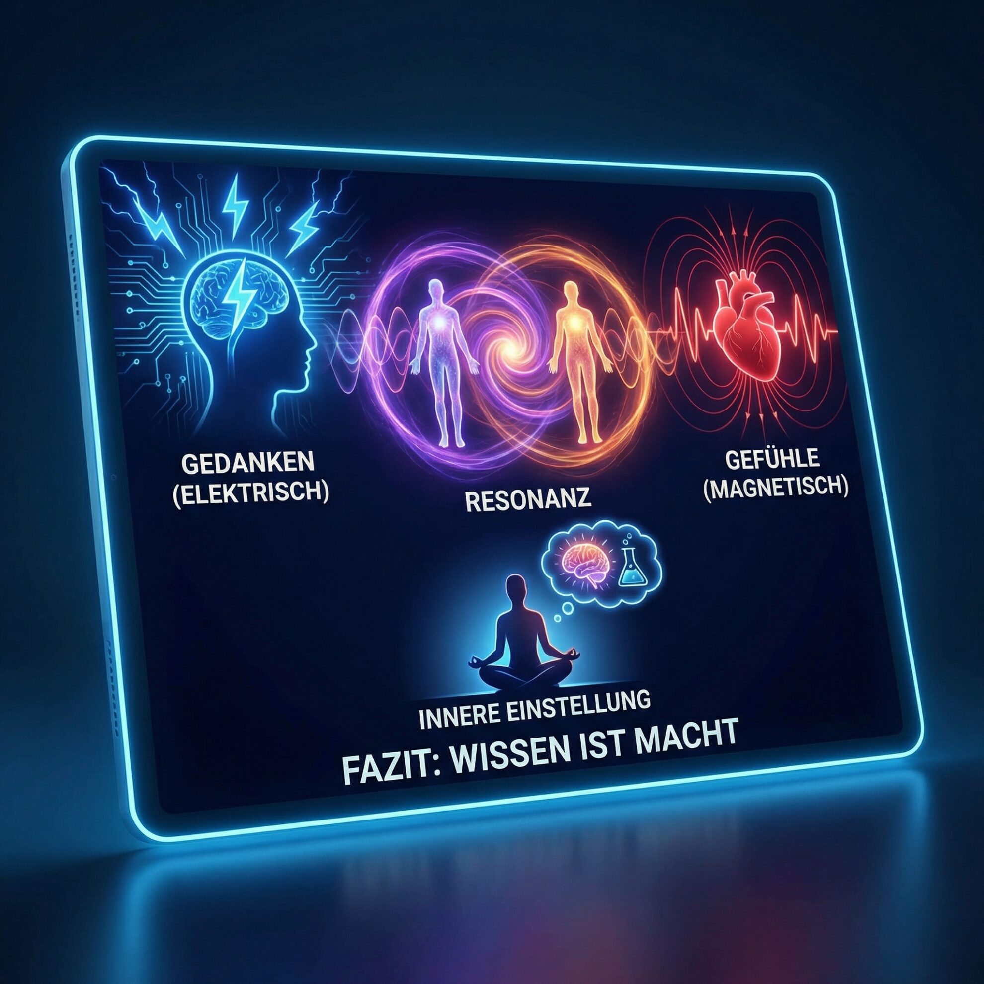 Visualisierung der elektromagnetischen Signatur: Elektrische Impulse im Gehirn und magnetische Herzfrequenz haben Wirkung auf unser Umfeld